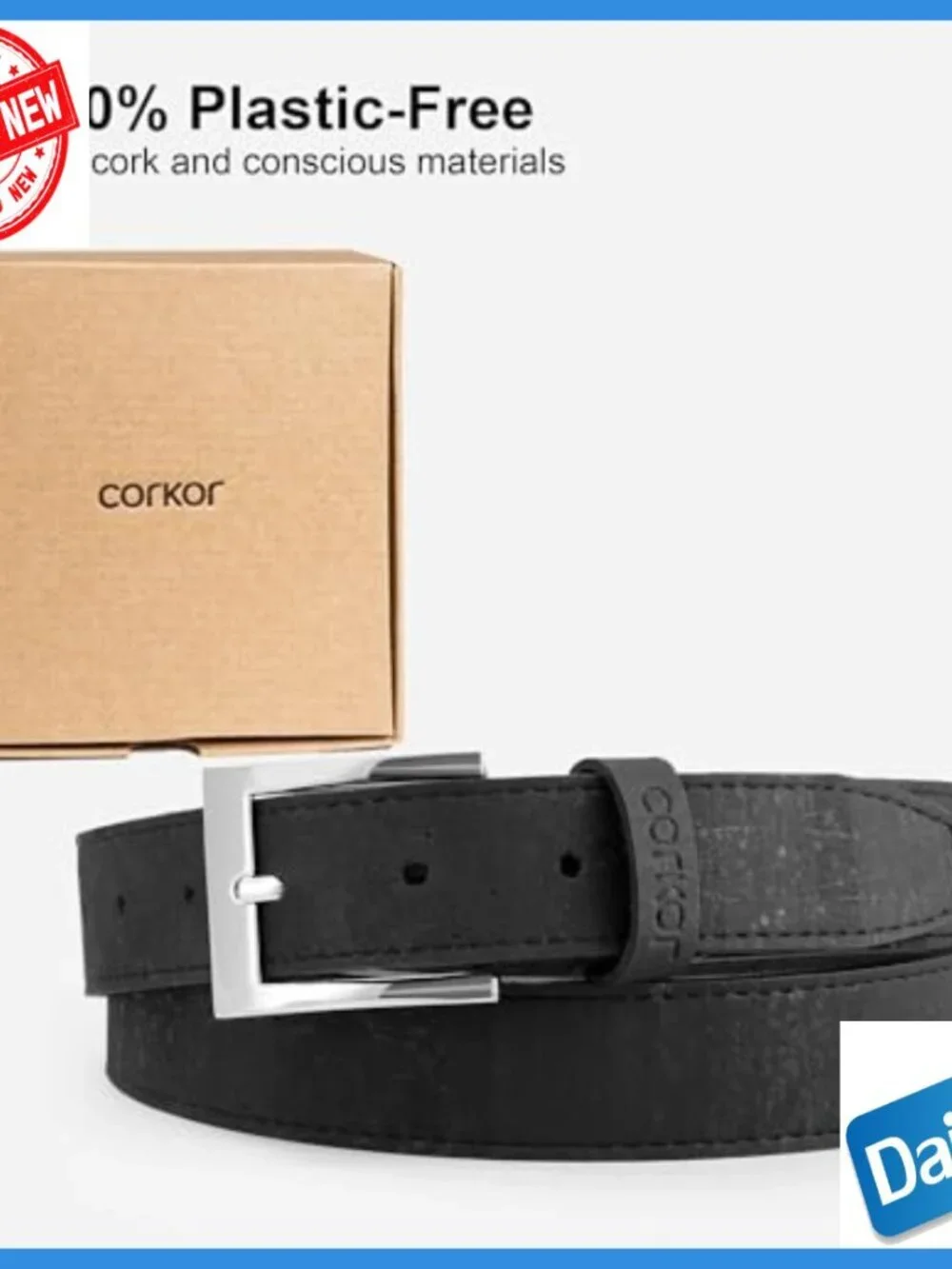 Men's Vegan Cork Belt Adjustable 38